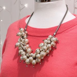 J. Crew Pearl and Rhinestone Bauble Necklace